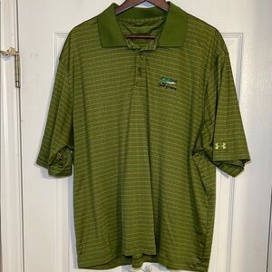Under Armour Olive Striped The Coeur d'Alene Golf Shirt for Men XXL